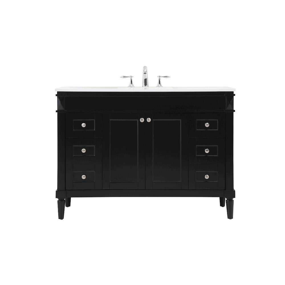 48 inch Single bathroom vanity in black