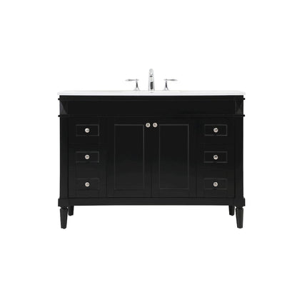 48 inch Single bathroom vanity in black