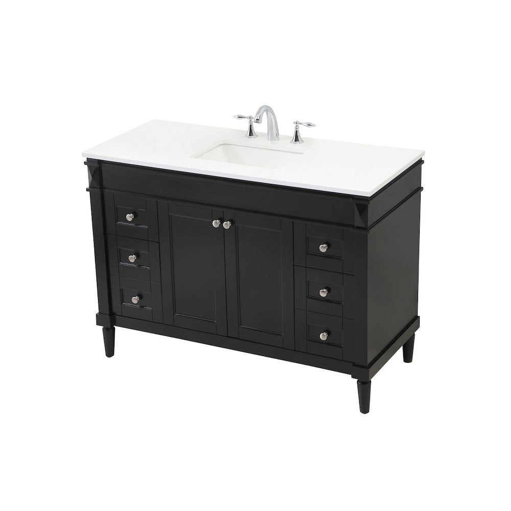48 inch Single bathroom vanity in black
