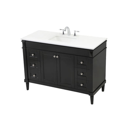 48 inch Single bathroom vanity in black