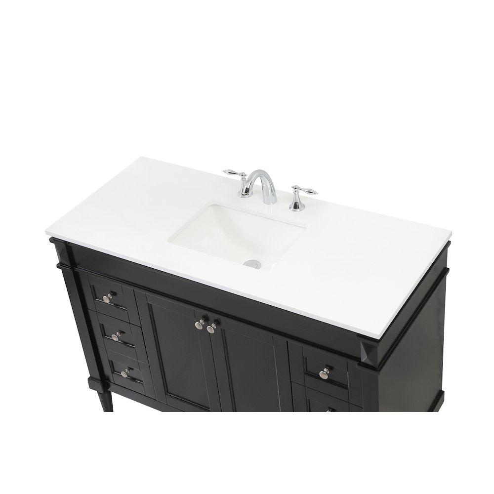 48 inch Single bathroom vanity in black