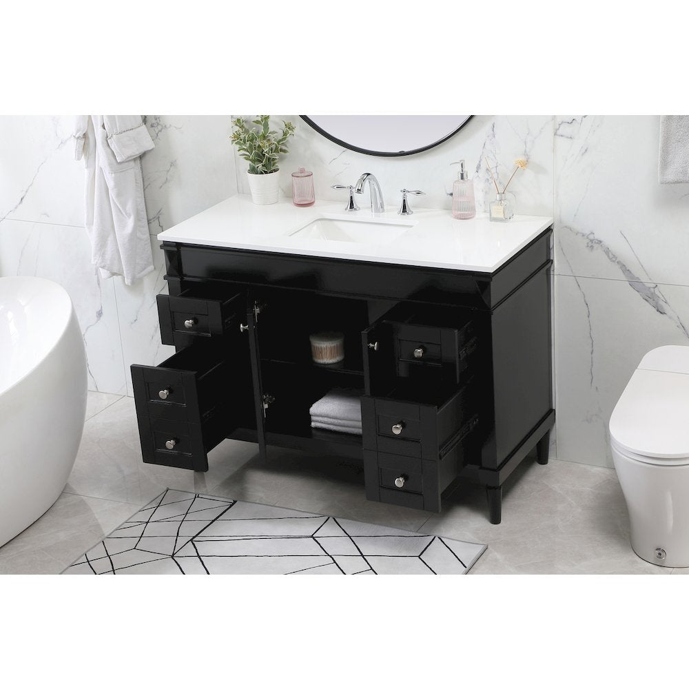 48 inch Single bathroom vanity in black