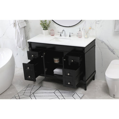 48 inch Single bathroom vanity in black