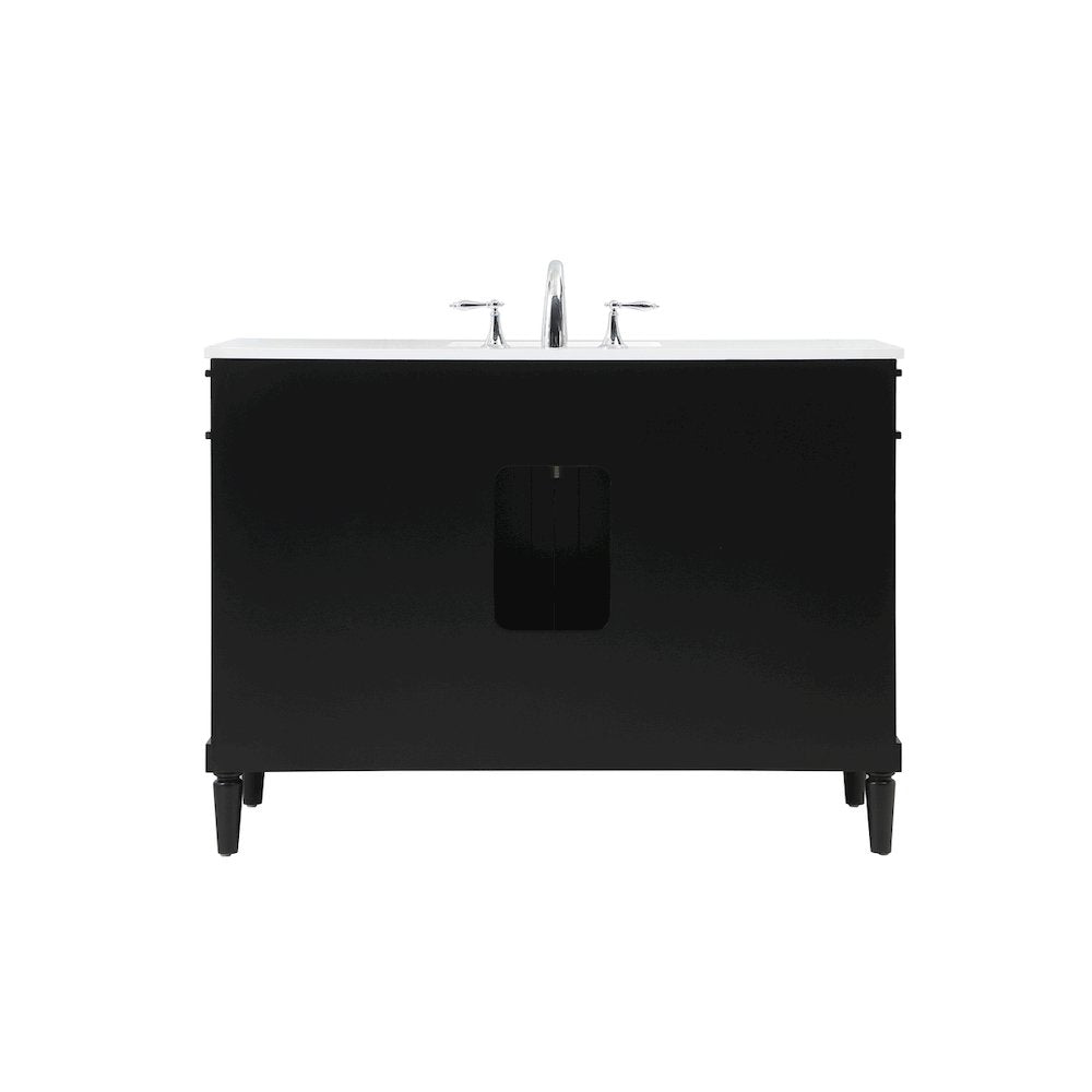 48 inch Single bathroom vanity in black