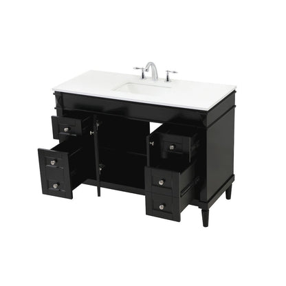 48 inch Single bathroom vanity in black