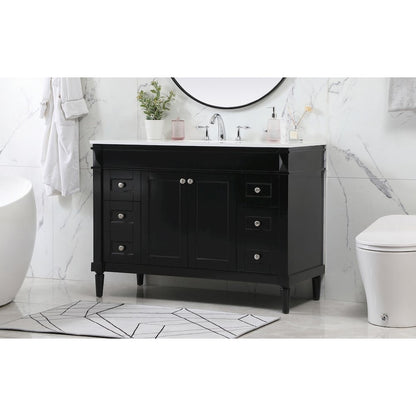 48 inch Single bathroom vanity in black
