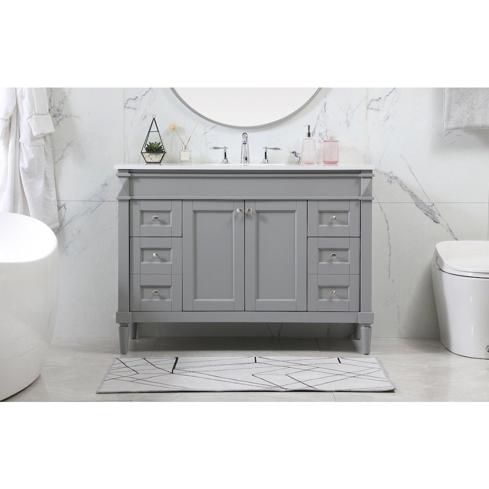 48 inch Single bathroom vanity in grey
