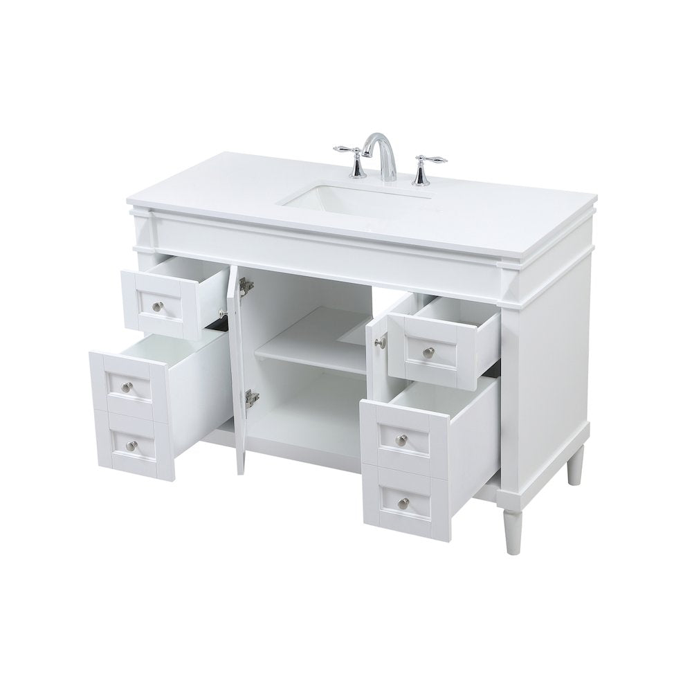 48 inch Single bathroom vanity in white