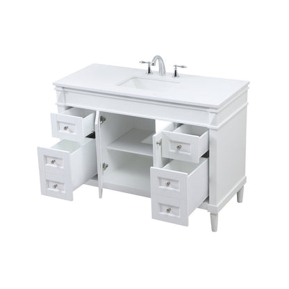 48 inch Single bathroom vanity in white