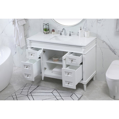 48 inch Single bathroom vanity in white