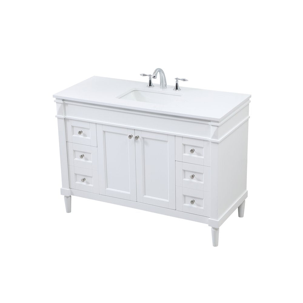 48 inch Single bathroom vanity in white