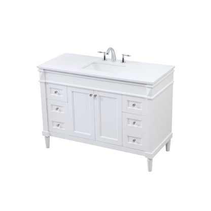 48 inch Single bathroom vanity in white