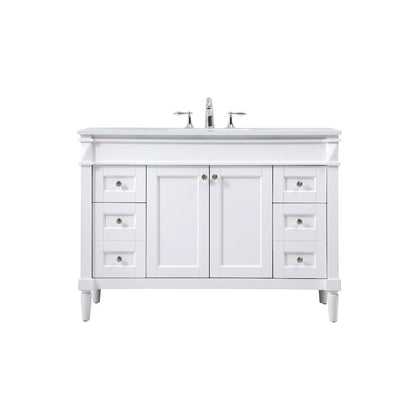 48 inch Single bathroom vanity in white