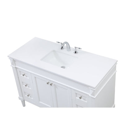 48 inch Single bathroom vanity in white