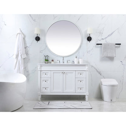 48 inch Single bathroom vanity in white