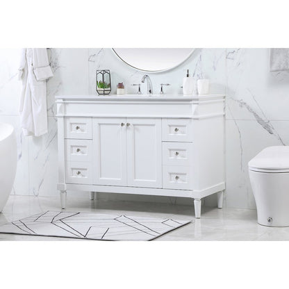 48 inch Single bathroom vanity in white