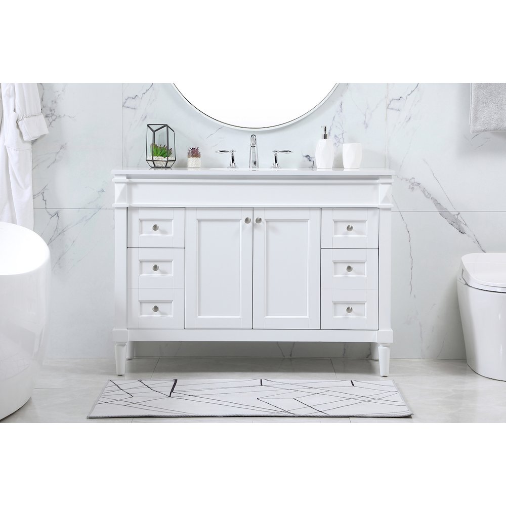 48 inch Single bathroom vanity in white