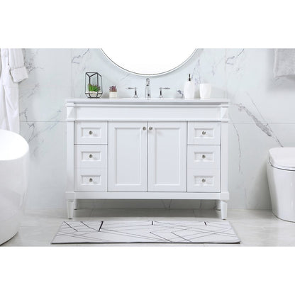 48 inch Single bathroom vanity in white