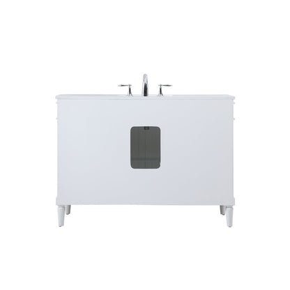 48 inch Single bathroom vanity in white