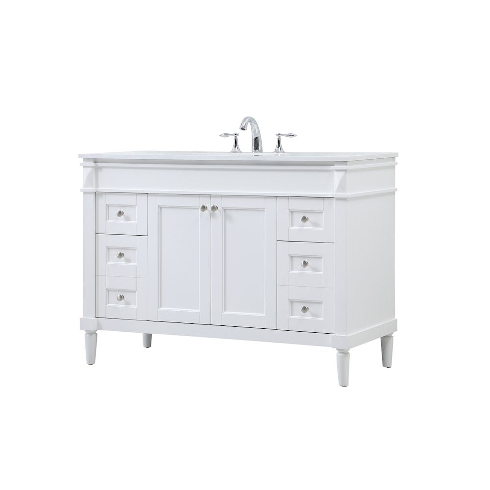 48 inch Single bathroom vanity in white