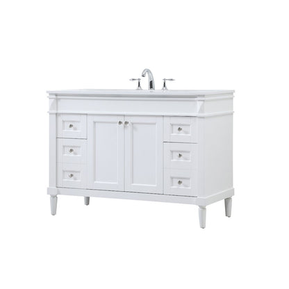 48 inch Single bathroom vanity in white