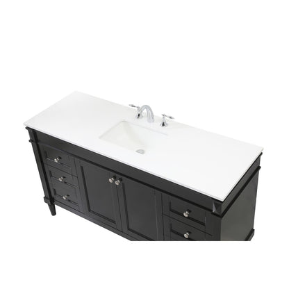 60 inch Single bathroom vanity in black