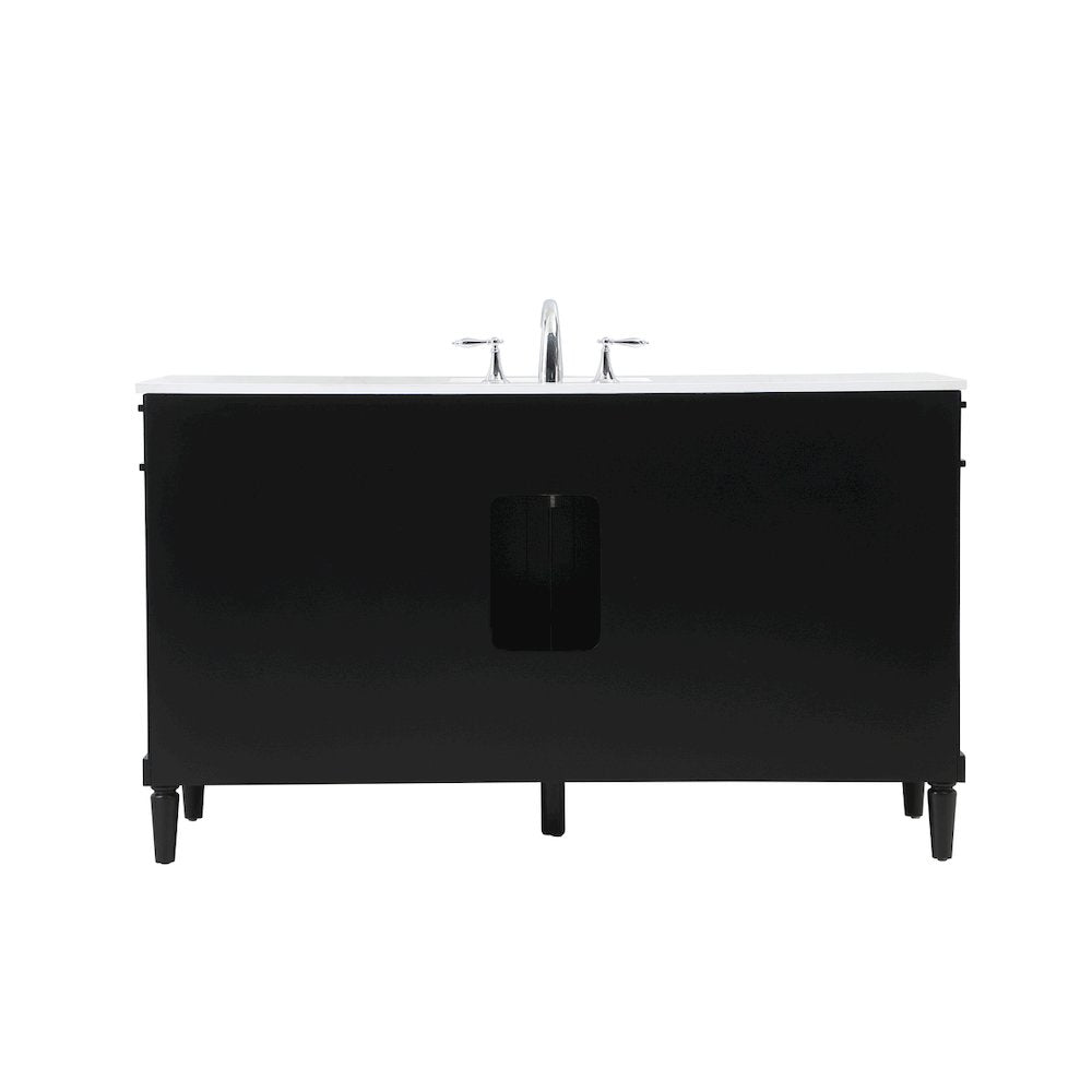 60 inch Single bathroom vanity in black