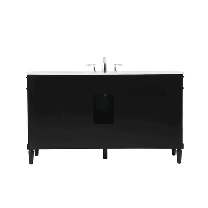 60 inch Single bathroom vanity in black