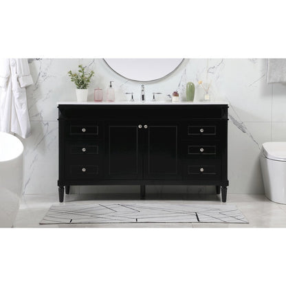 60 inch Single bathroom vanity in black