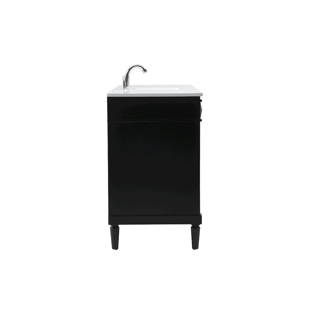 60 inch Single bathroom vanity in black