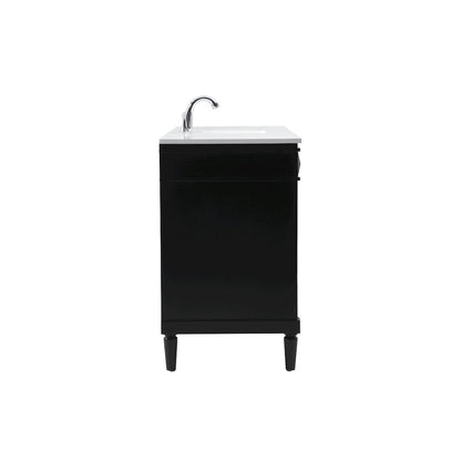 60 inch Single bathroom vanity in black
