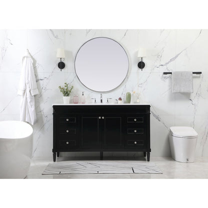 60 inch Single bathroom vanity in black