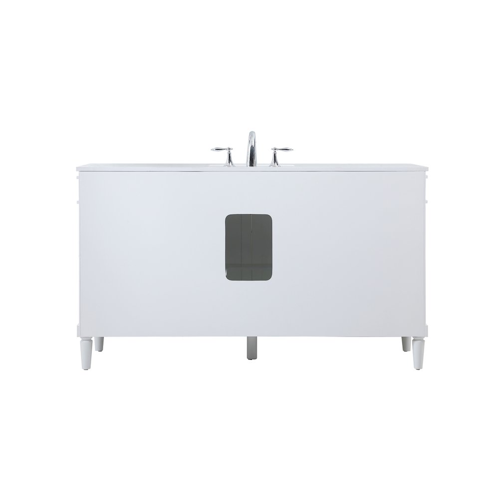 60 inch Single bathroom vanity in white