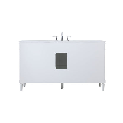 60 inch Single bathroom vanity in white