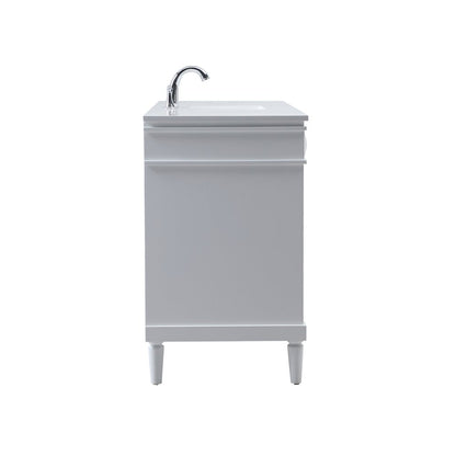 60 inch Single bathroom vanity in white