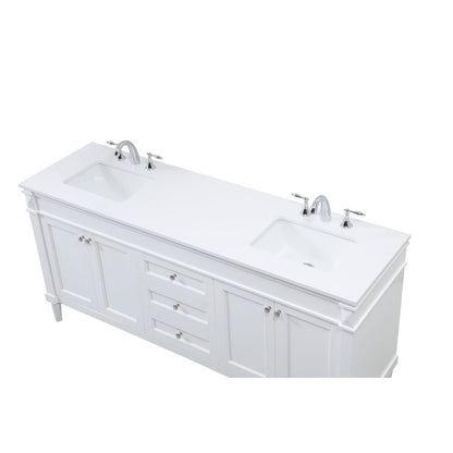 72 inch double bathroom vanity in white