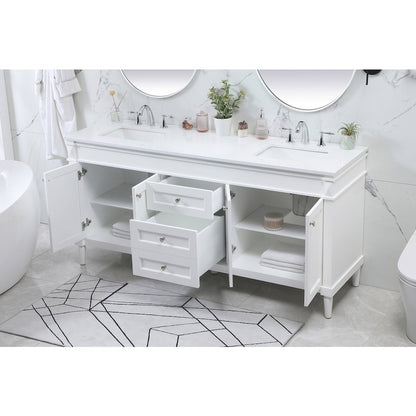 72 inch double bathroom vanity in white