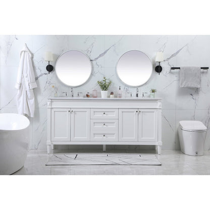 72 inch double bathroom vanity in white
