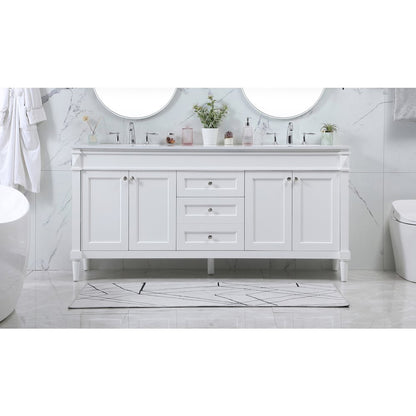 72 inch double bathroom vanity in white