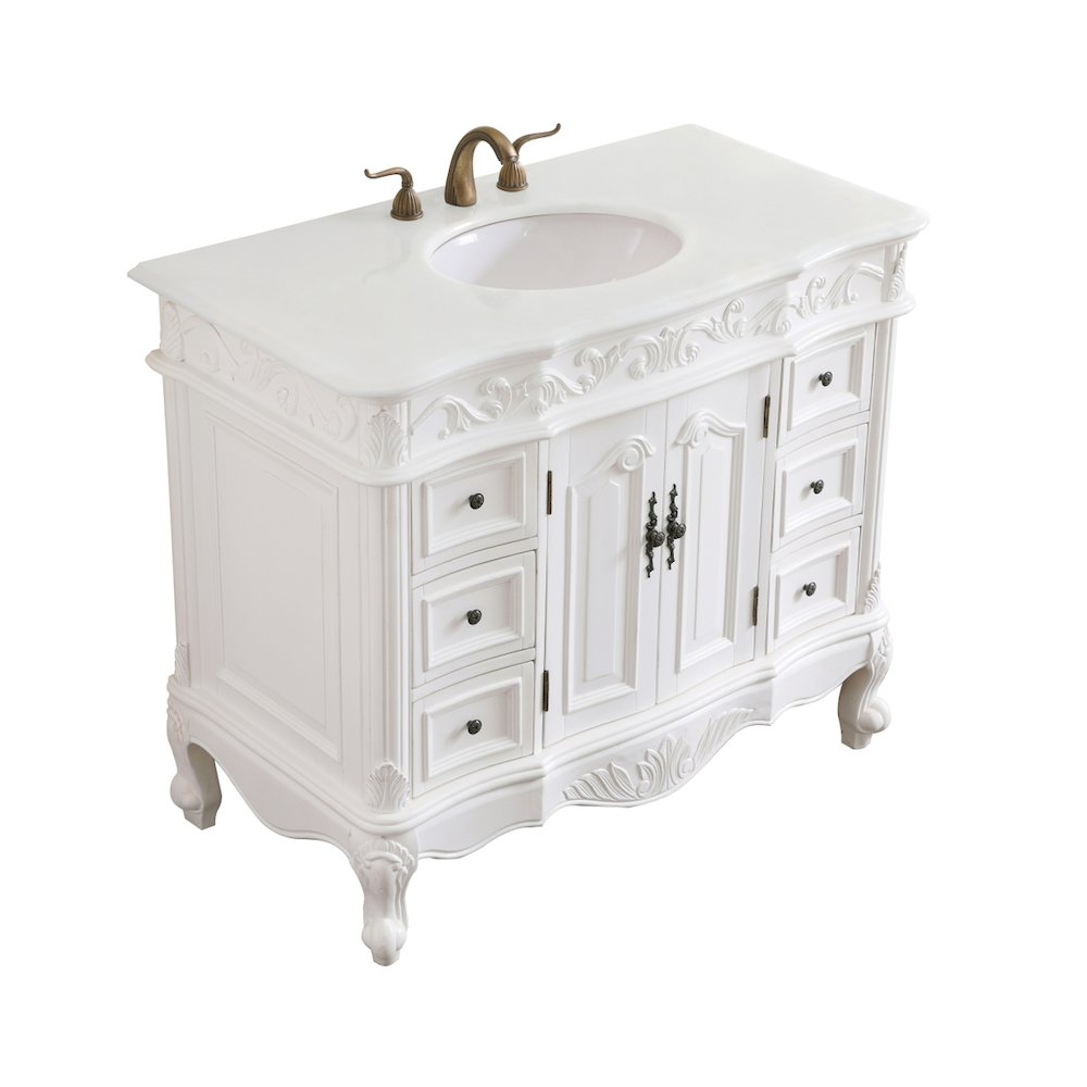 42 inch Single Bathroom vanity in antique white