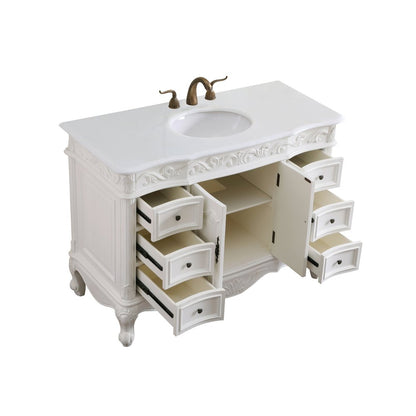 48 inch Single Bathroom vanity in antique white