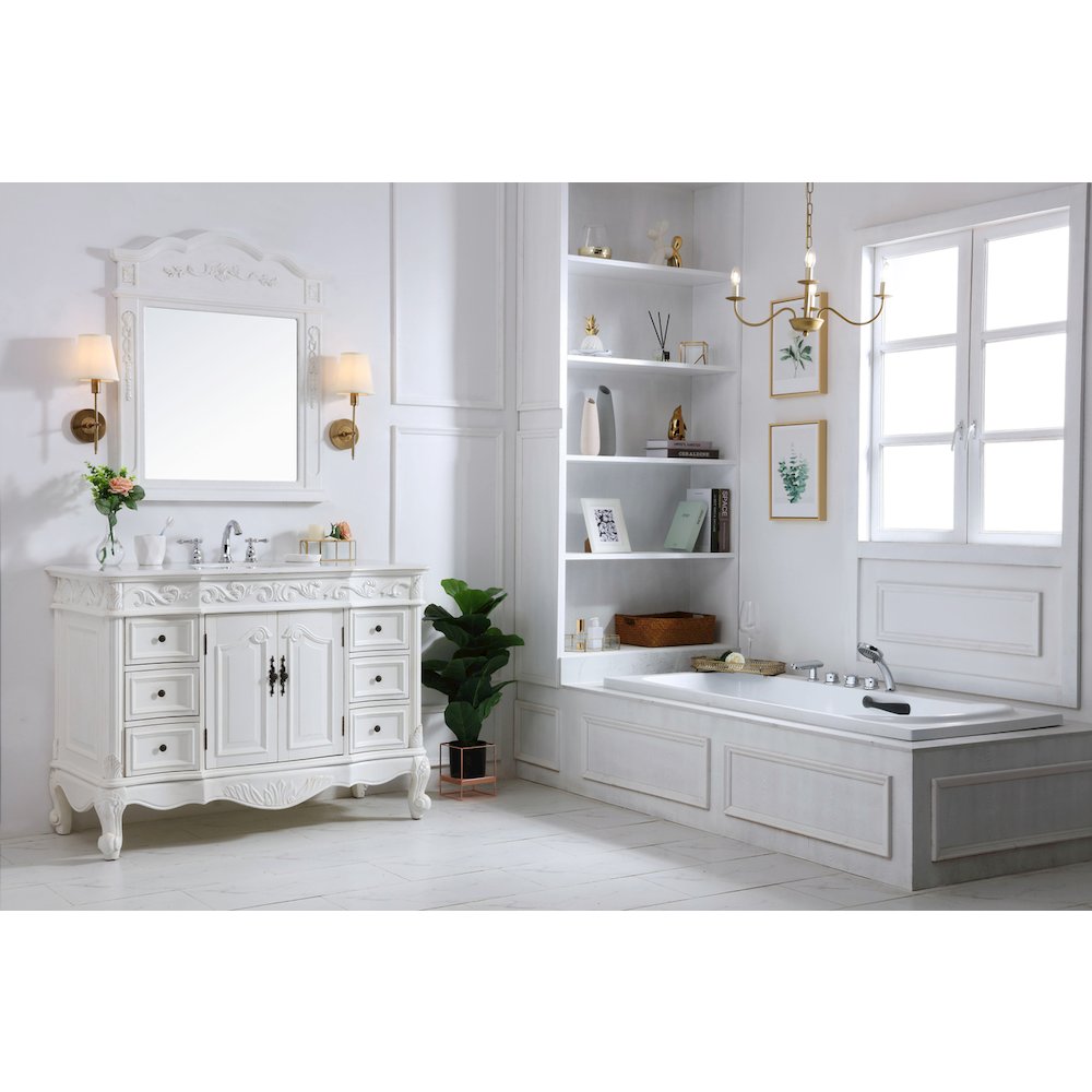 48 inch Single Bathroom vanity in antique white