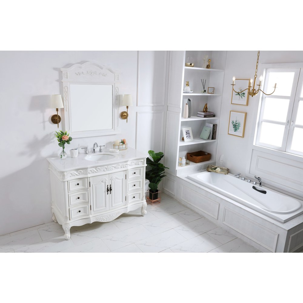 48 inch Single Bathroom vanity in antique white