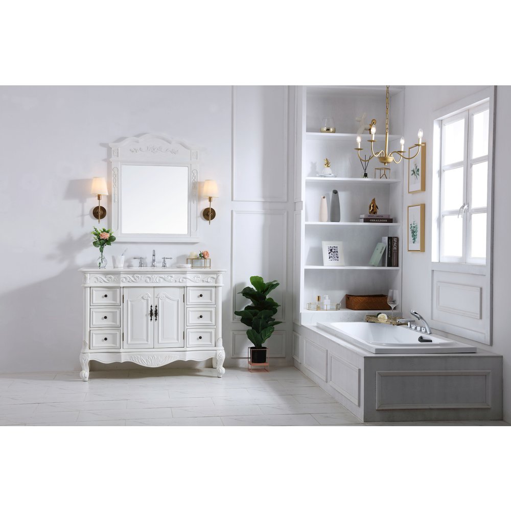 48 inch Single Bathroom vanity in antique white