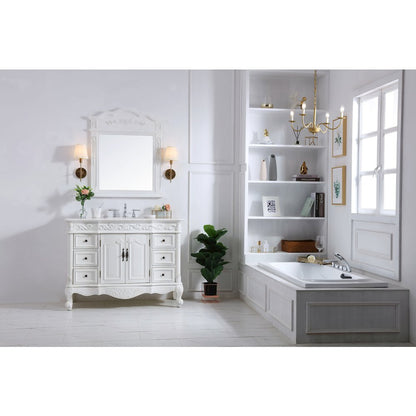 48 inch Single Bathroom vanity in antique white