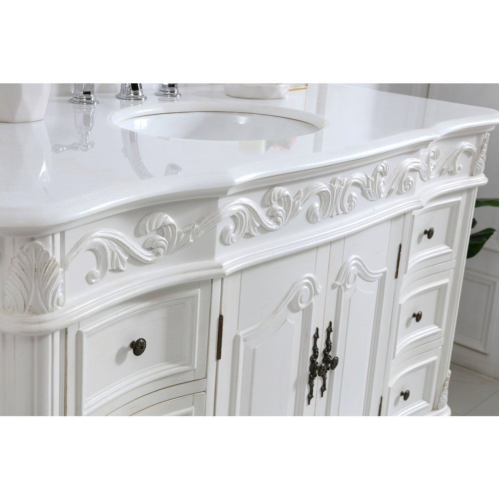 48 inch Single Bathroom vanity in antique white
