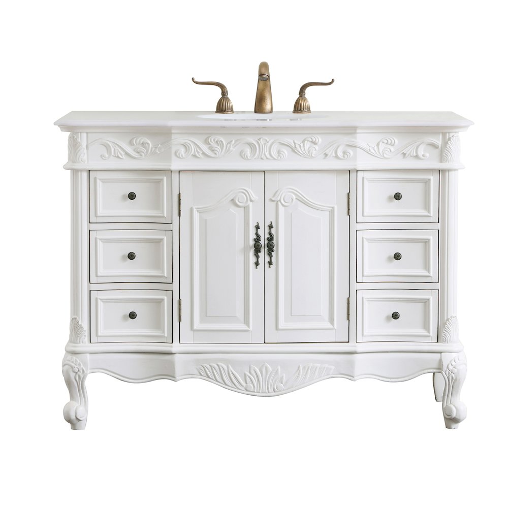 48 inch Single Bathroom vanity in antique white