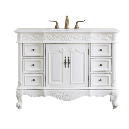 48 inch Single Bathroom vanity in antique white
