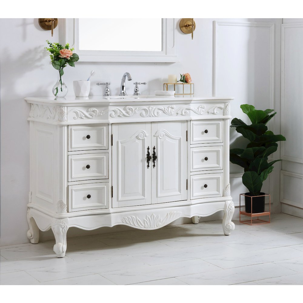 48 inch Single Bathroom vanity in antique white