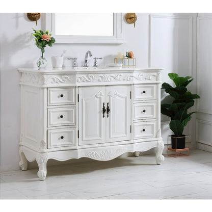 48 inch Single Bathroom vanity in antique white